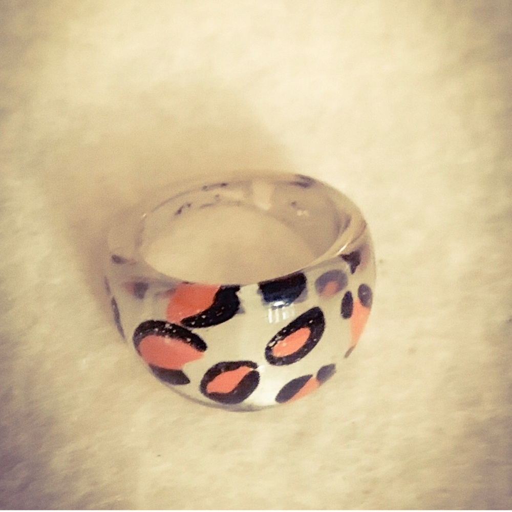 Handmade leopard epoxy ring